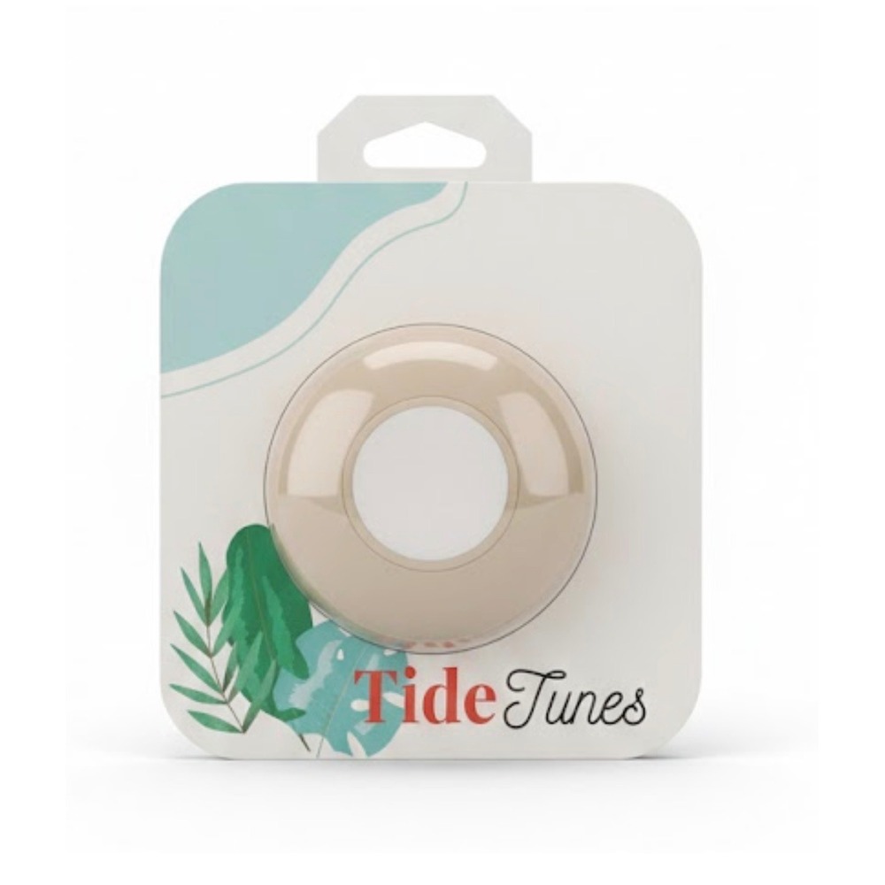 Tide Tunes Seashell Bluetooth Speaker White Tan Portable Wireless Audio